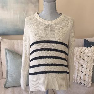 Black and cream striped sweater